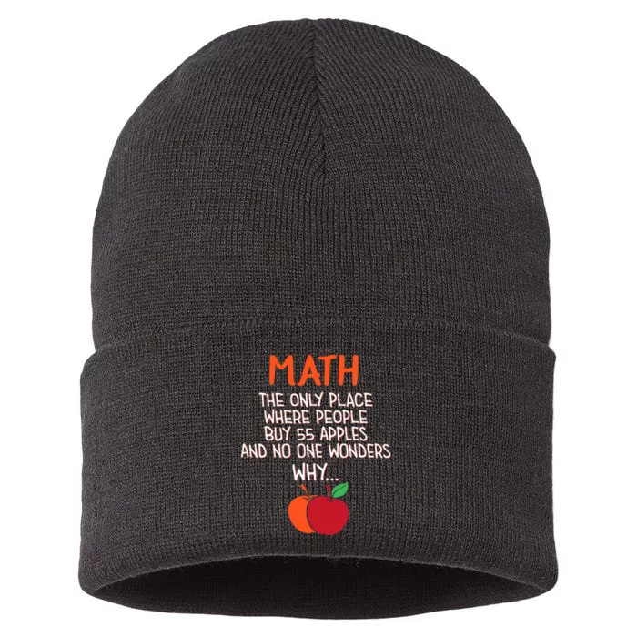 Best Funny Math Teacher Joke Humor Science Fun Math Pun Sustainable Knit Beanie