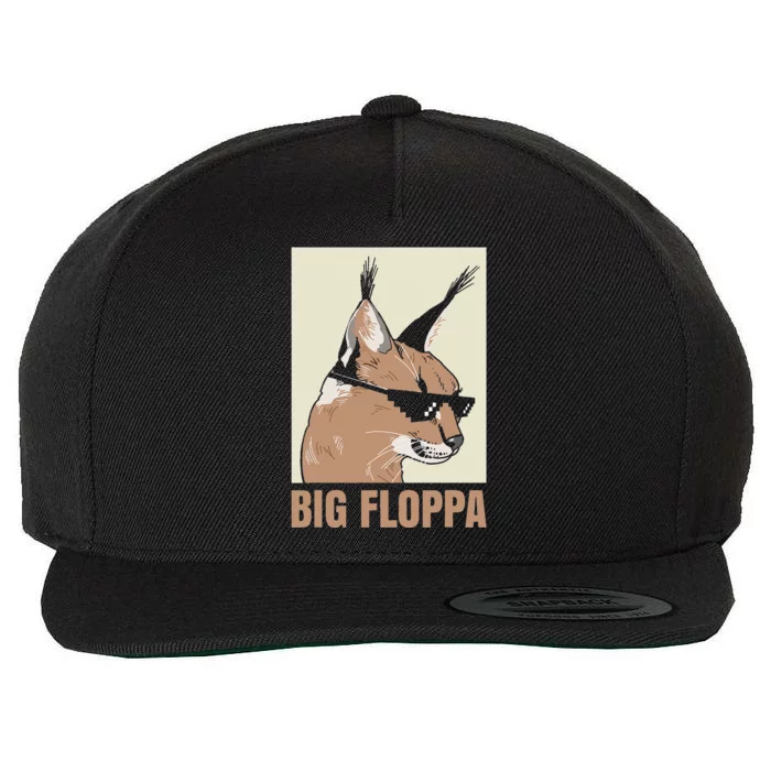 Big Floppa Meme Cat Caracal Cool Funny Cats Caracals Lover Wool Snapback Cap