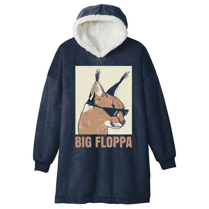 Big Floppa Meme Cat Caracal Cool Funny Cats Caracals Lover Hooded Wearable Blanket