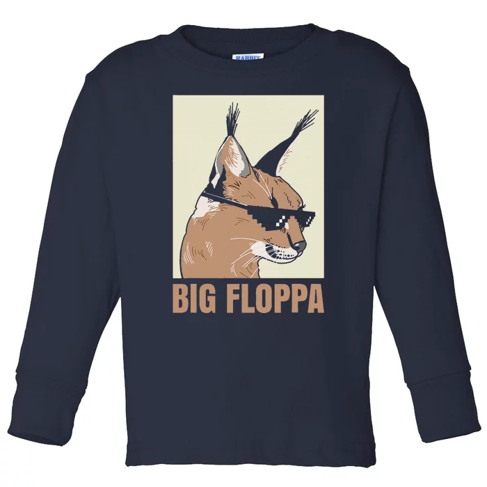 Big Floppa Meme Cat Caracal Cool Funny Cats Caracals Lover Toddler Long Sleeve Shirt