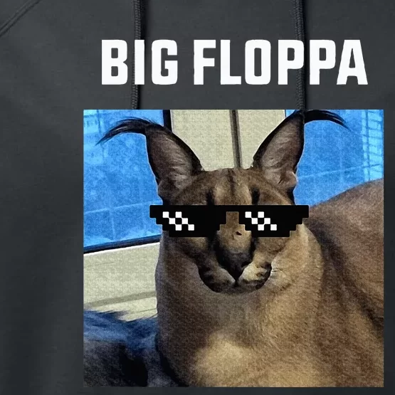 Big Floppa Meme Cat Performance Fleece Hoodie