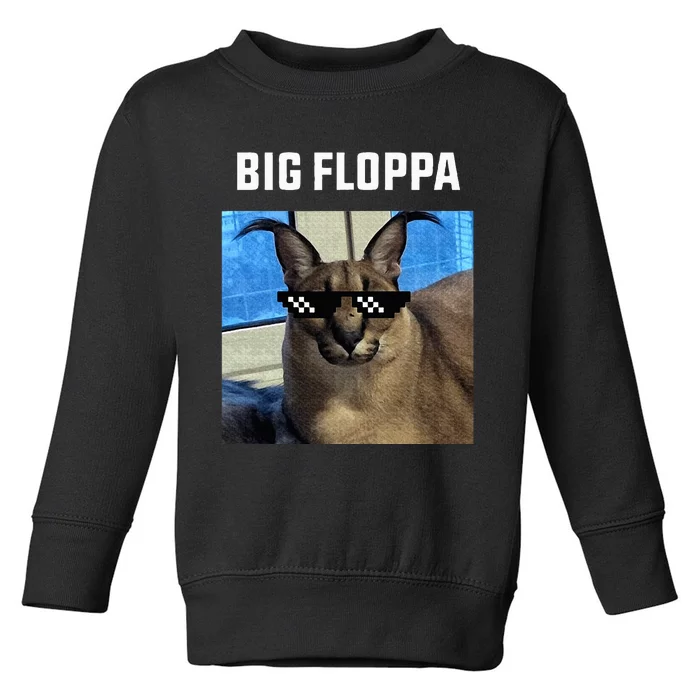 Big Floppa Meme Cat Toddler Sweatshirt