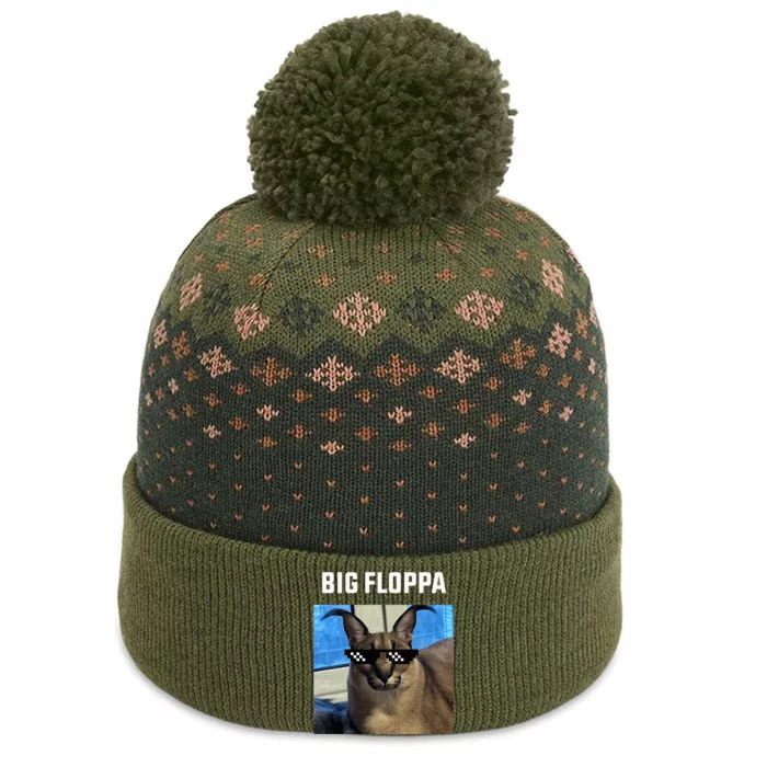 Big Floppa Meme Cat The Baniff Cuffed Pom Beanie