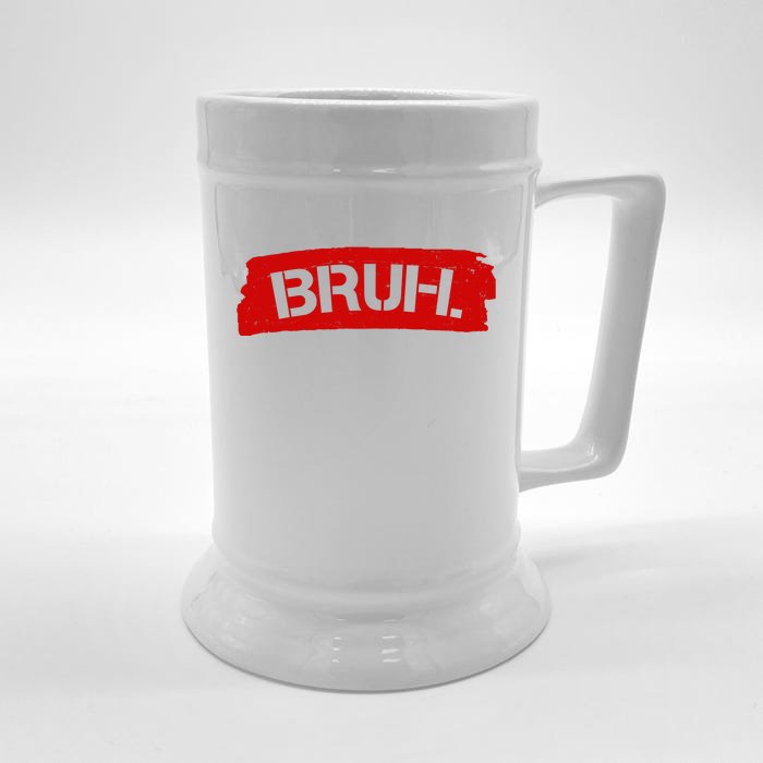 Bruh Funny Meme Front & Back Beer Stein