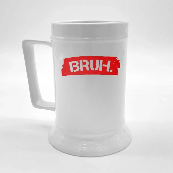 Bruh Funny Meme Front & Back Beer Stein