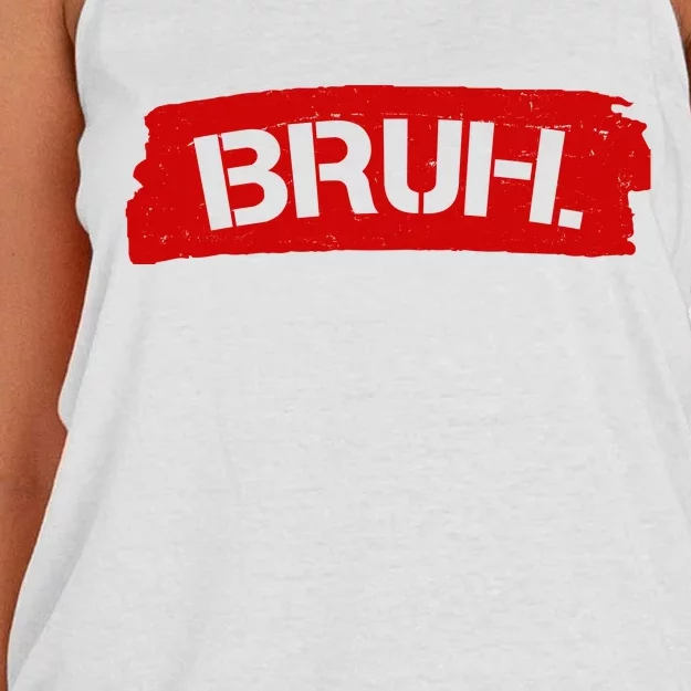 Bruh Funny Meme Women's Knotted Racerback Tank