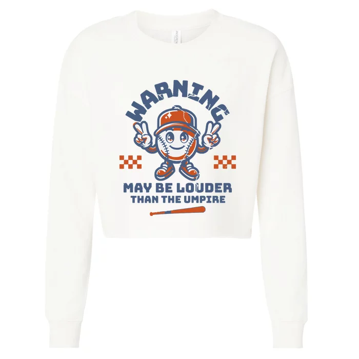 Baseball For Mom Baseball Gift Baseball Fan Cropped Pullover Crew