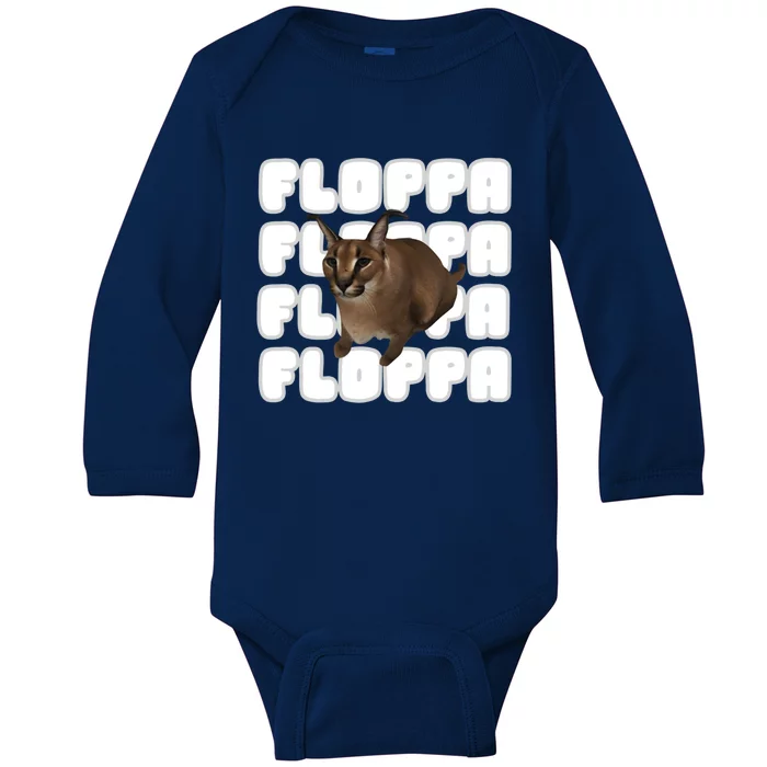 Big Floppa Meme Cat Gift Baby Long Sleeve Bodysuit