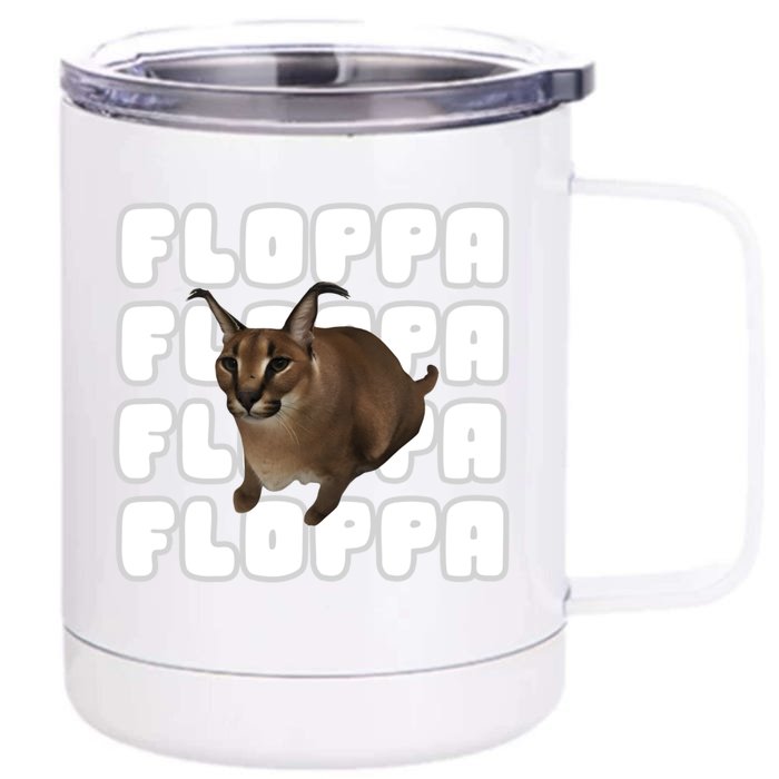 Big Floppa Meme Cat Gift Front & Back 12oz Stainless Steel Tumbler Cup