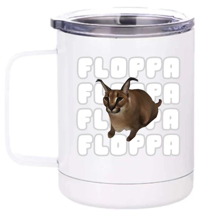 Big Floppa Meme Cat Gift Front & Back 12oz Stainless Steel Tumbler Cup