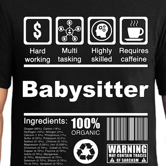 Babysitter Funny Nutritional Facts Gift Sitters Great Gift Pajama Set