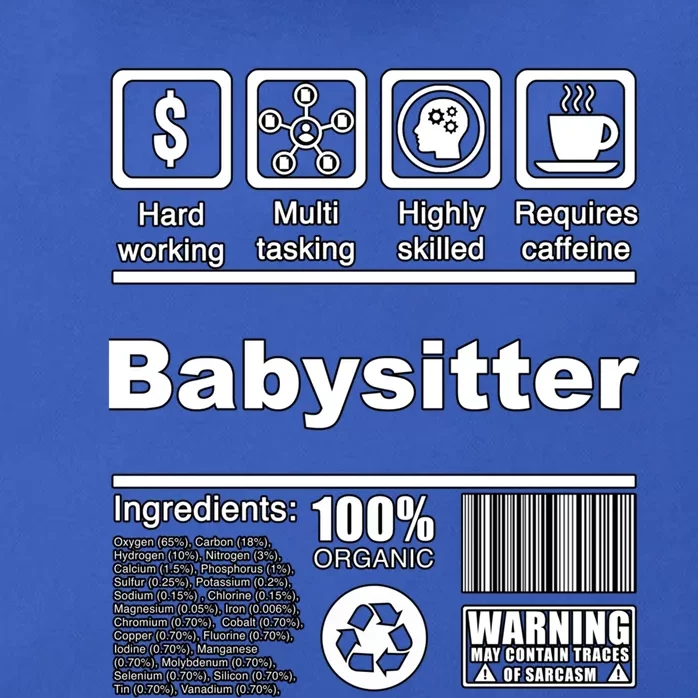 Babysitter Funny Nutritional Facts Gift Sitters Great Gift Zip Tote Bag