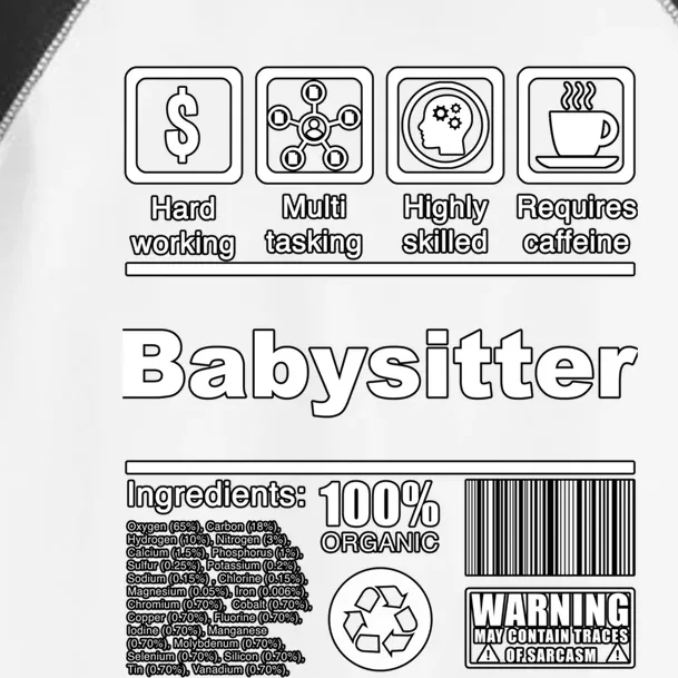 Babysitter Funny Nutritional Facts Gift Sitters Great Gift Toddler Fine Jersey T-Shirt