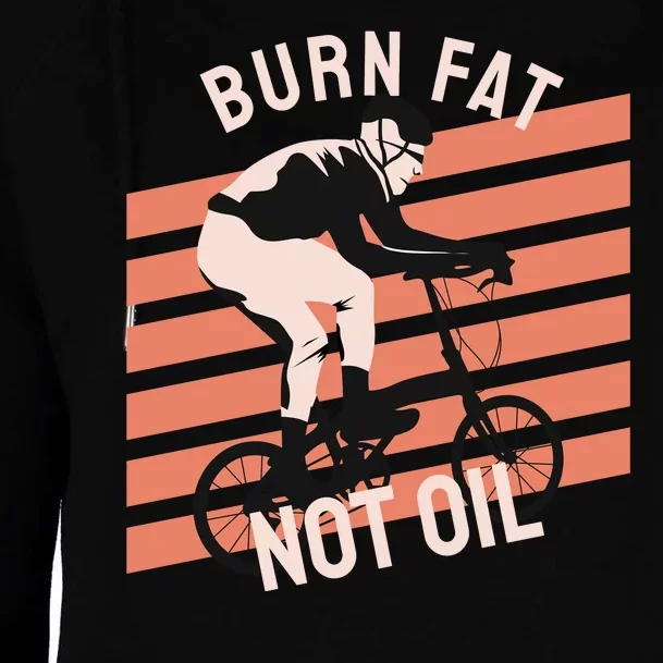 Burn Fat Not Oil Womens Funnel Neck Pullover Hood