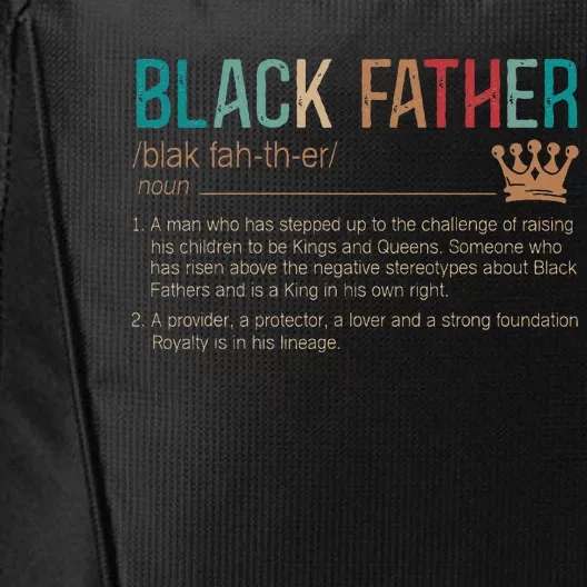 Black Father Noun Father Day Gifts Classic City Backpack