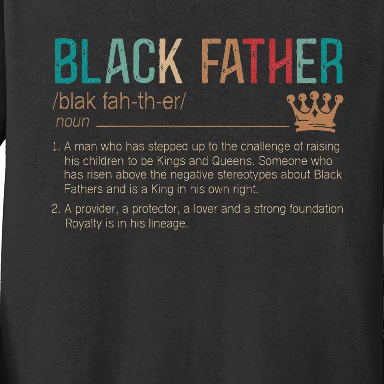 Black Father Noun Father Day Gifts Classic Kids Long Sleeve Shirt