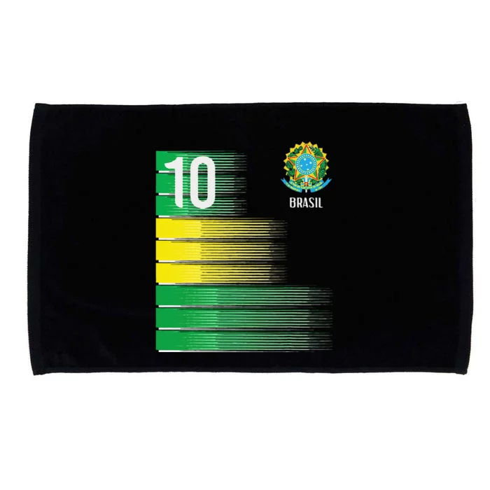 Brasil Flag Number 10 Brazil Soccer Microfiber Hand Towel