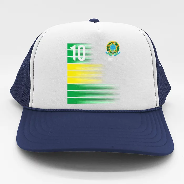 Brasil Flag Number 10 Brazil Soccer Trucker Hat