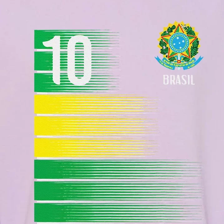 Brasil Flag Number 10 Brazil Soccer Garment-Dyed Sweatshirt