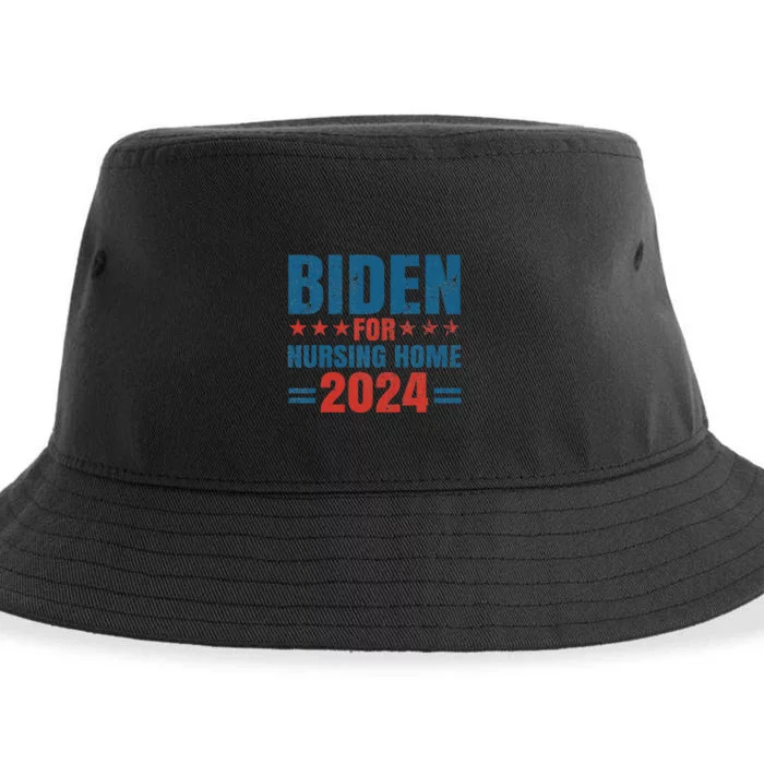 Biden for Nursing Home 2024 Pro Trump 2024 Election Costume Sustainable Bucket Hat