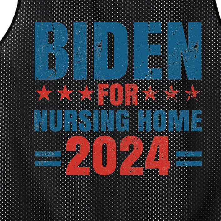 Biden for Nursing Home 2024 Pro Trump 2024 Election Costume Mesh Reversible Basketball Jersey Tank