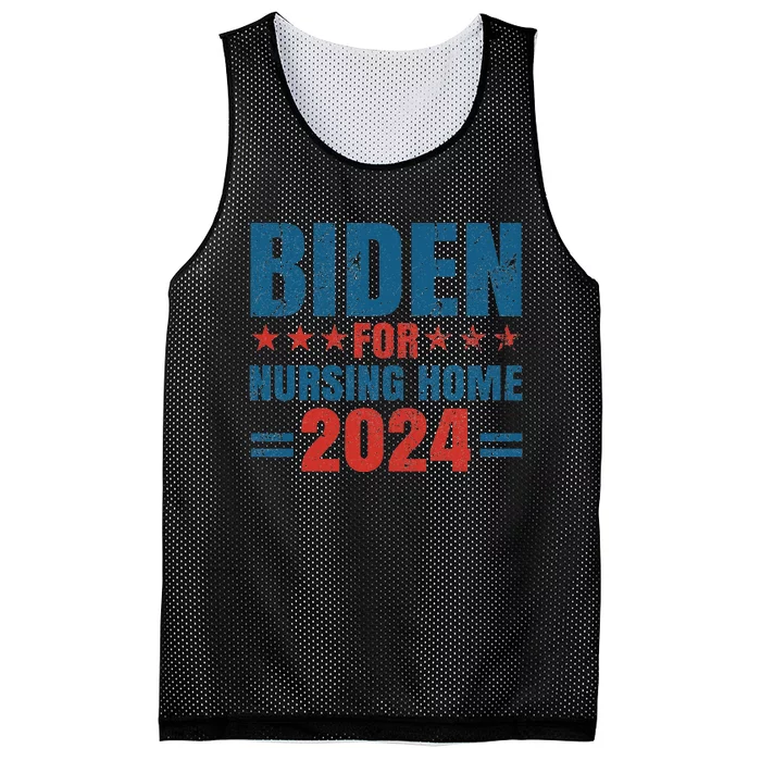 Biden for Nursing Home 2024 Pro Trump 2024 Election Costume Mesh Reversible Basketball Jersey Tank