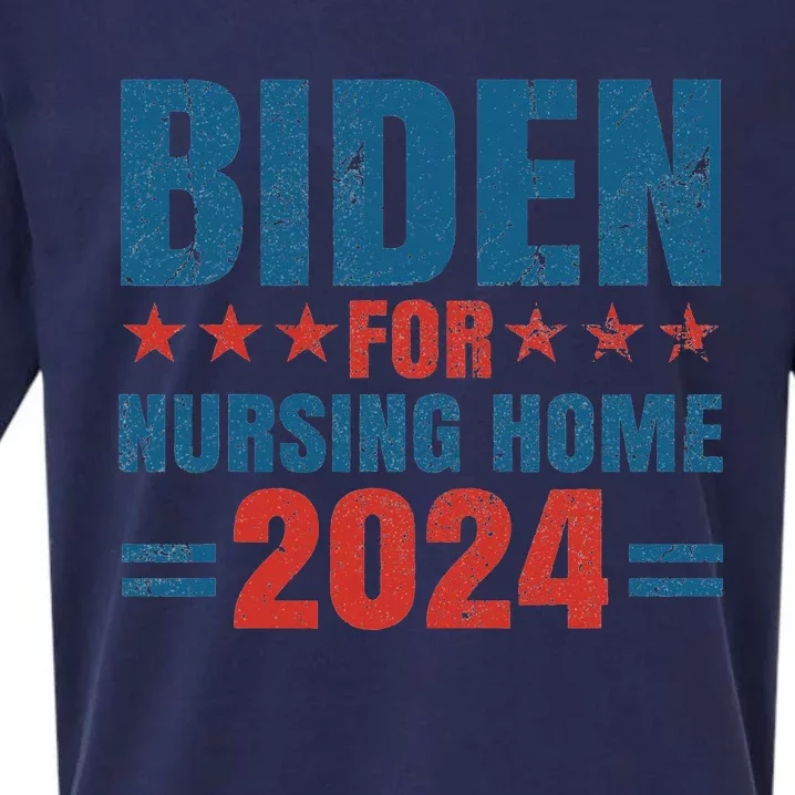 Biden for Nursing Home 2024 Pro Trump 2024 Election Costume Sueded Cloud Jersey T-Shirt