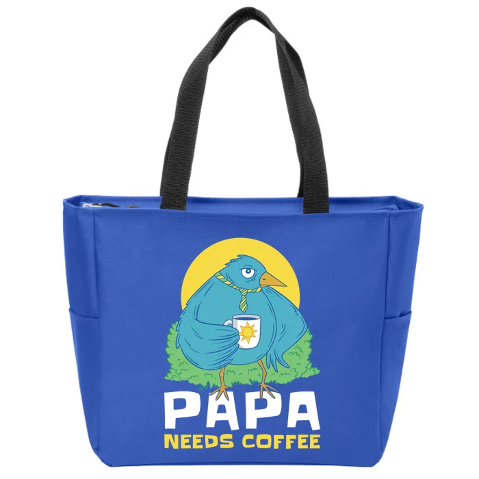 Bird Father Needs Coffee For Fathersday Gift Zip Tote Bag