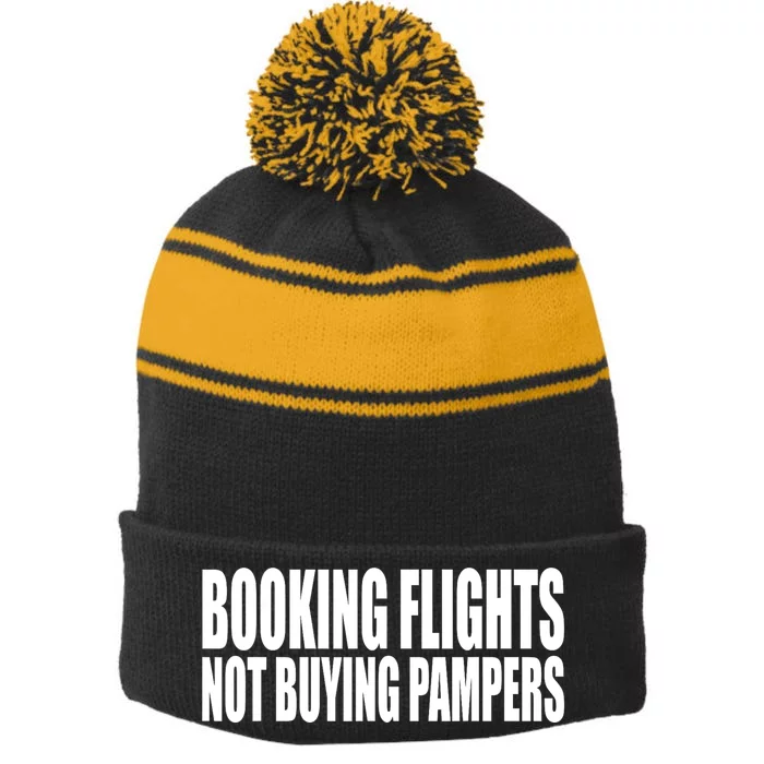 Booking Flights Not Buying Pampers Stripe Pom Pom Beanie