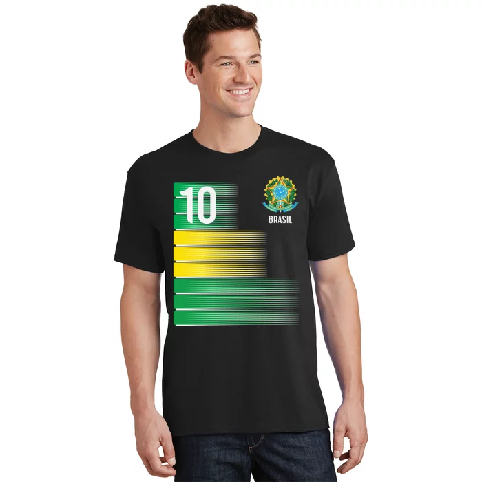 Brasil Flag Number 10 Brazil Soccer   Boys   Pullover Hoodie T-Shirt