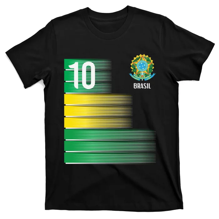 Brasil Flag Number 10 Brazil Soccer   Boys   Pullover Hoodie T-Shirt