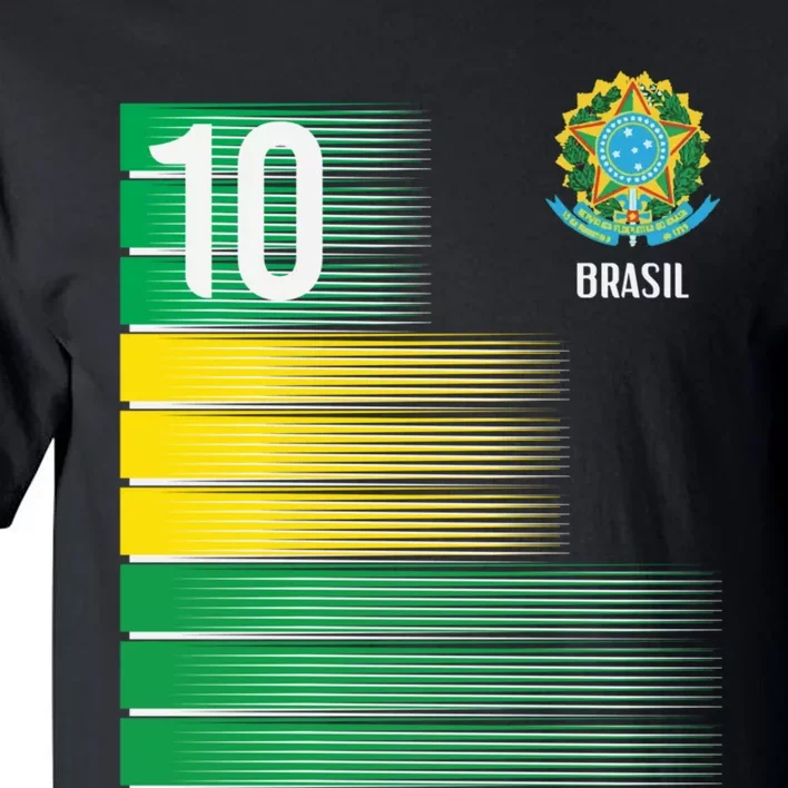 Brasil Flag Number 10 Brazil Soccer   Boys   Pullover Hoodie Tall T-Shirt