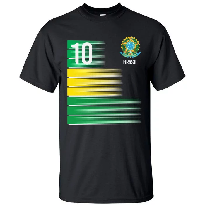 Brasil Flag Number 10 Brazil Soccer   Boys   Pullover Hoodie Tall T-Shirt