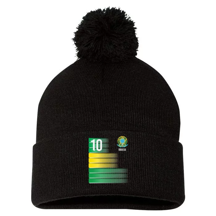 Brasil Flag Number 10 Brazil Soccer   Boys   Pullover Hoodie Pom Pom 12in Knit Beanie