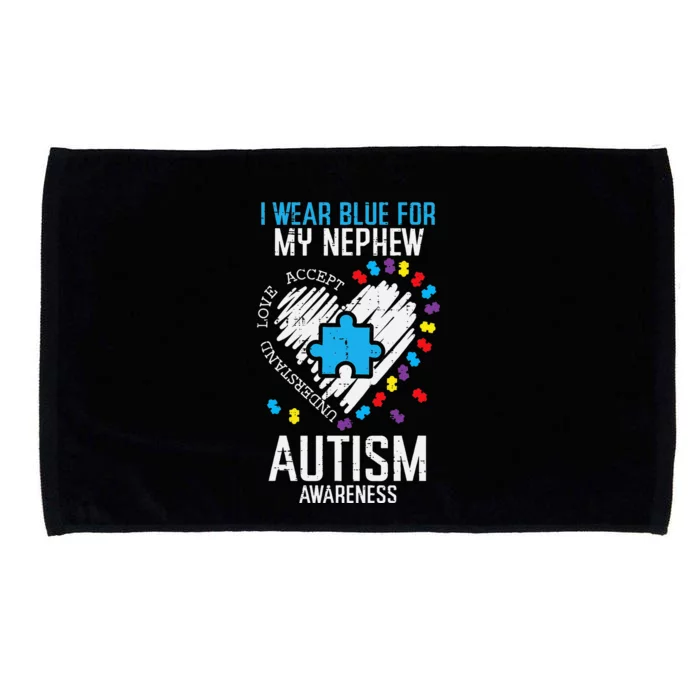 Blue For Nephew Autism Awareness Family puzzle Microfiber Hand Towel