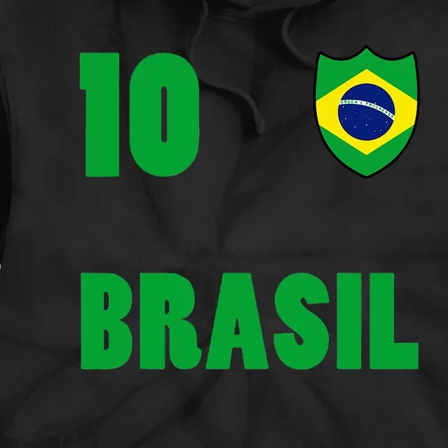 Brazil Flag Number 10 Brasil Tie Dye Hoodie