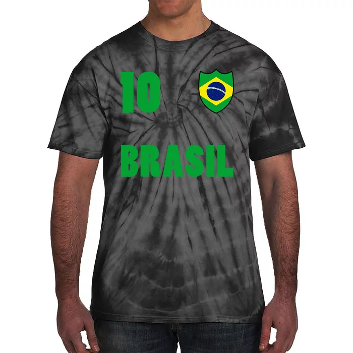 Brazil Flag Number 10 Brasil Tie-Dye T-Shirt