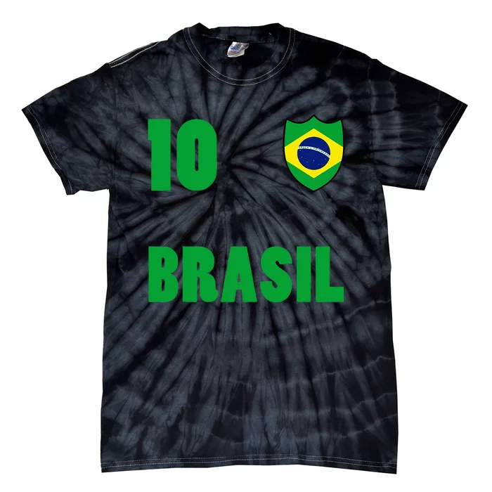 Brazil Flag Number 10 Brasil Tie-Dye T-Shirt