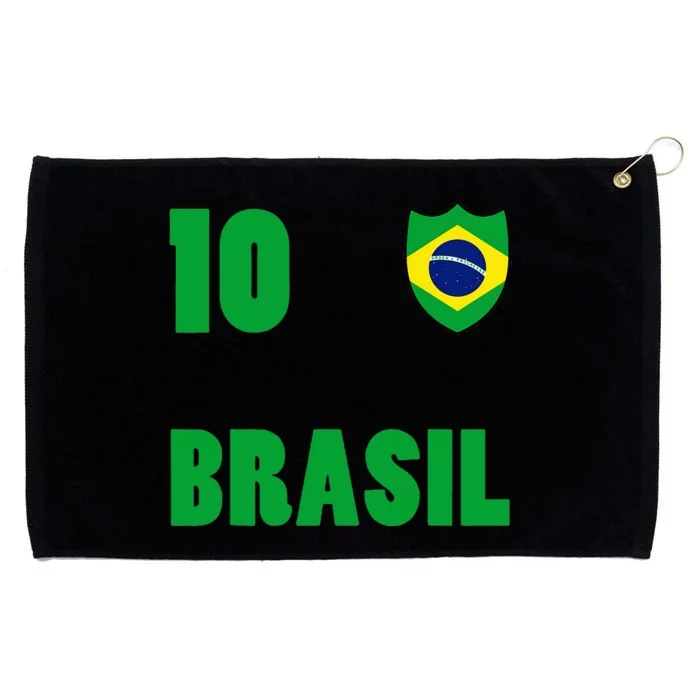 Brazil Flag Number 10 Brasil Grommeted Golf Towel