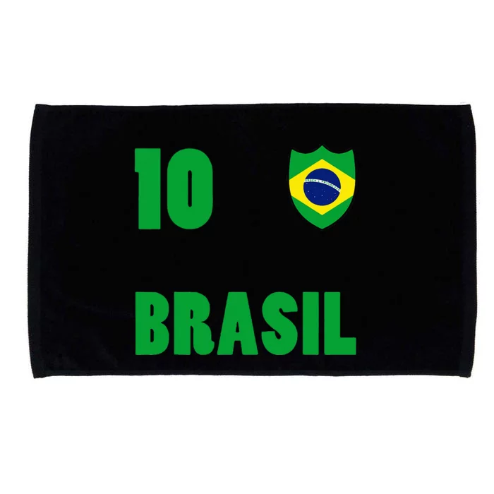 Brazil Flag Number 10 Brasil Microfiber Hand Towel