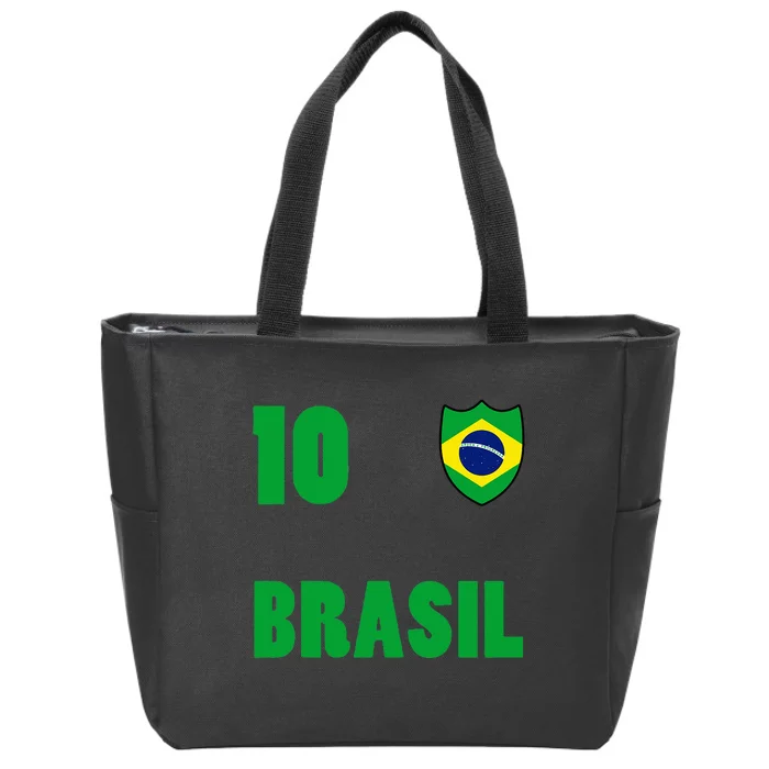 Brazil Flag Number 10 Brasil Zip Tote Bag