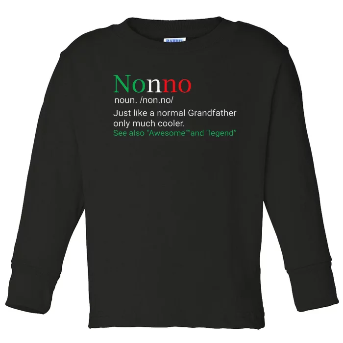 Best Funny Nonno Italian Grandfather Toddler Long Sleeve Shirt