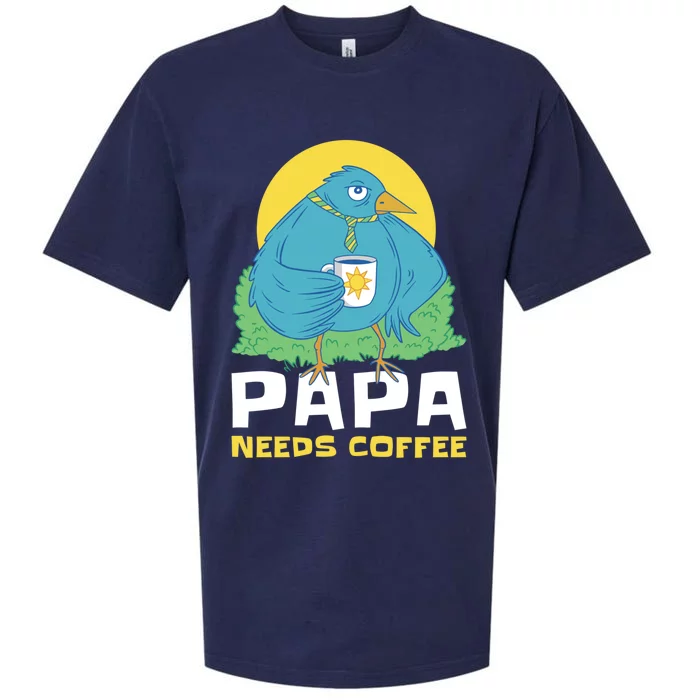 Bird Father Needs Coffee For Fathersday Gift Sueded Cloud Jersey T-Shirt