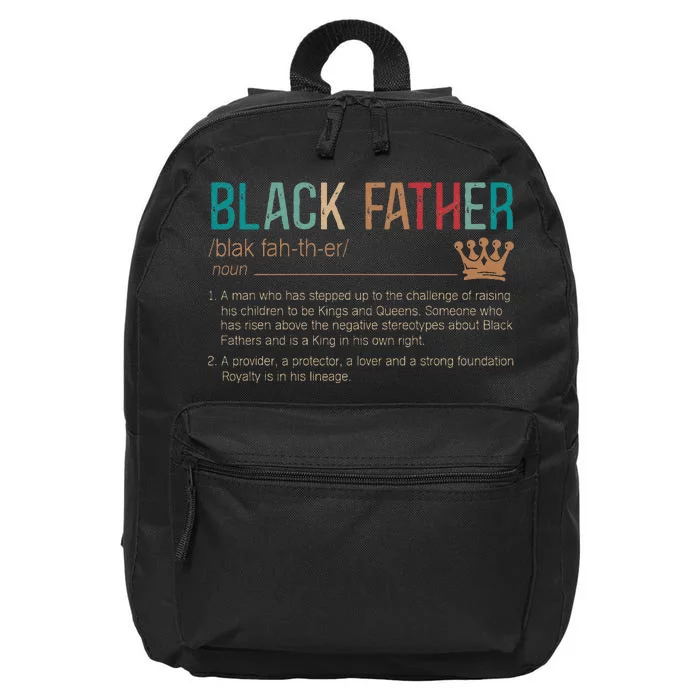 Black Father Noun Father Day Gifts Classic 16 in Basic Backpack