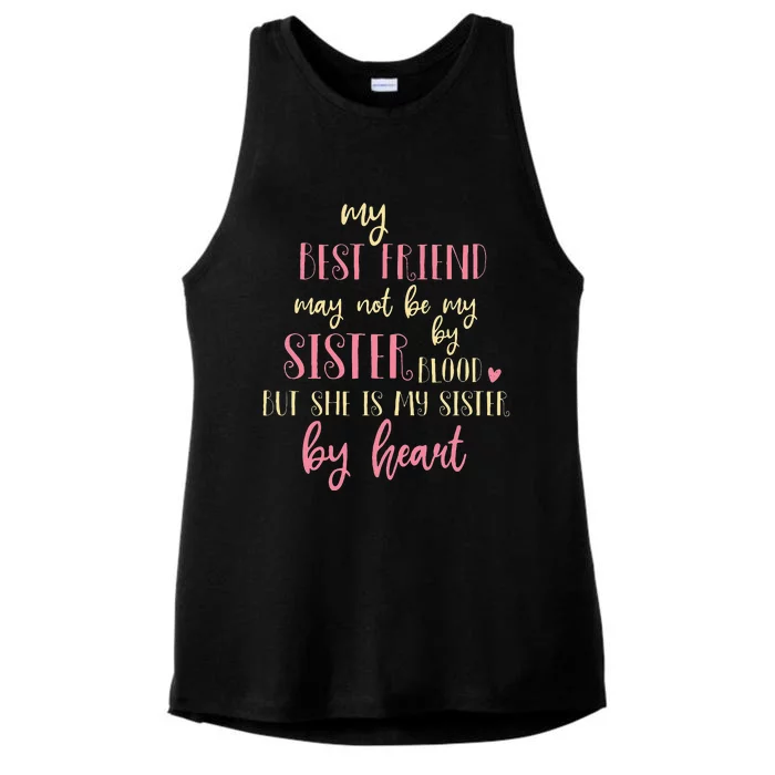 Best Friend Not By Blood But Buy Heart BFF Best Friend Ladies Tri-Blend Wicking Tank