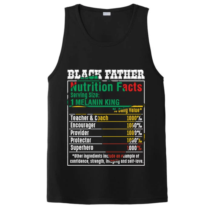 Black Father Nutrition Facts Melanin King Mix African Map Gift Performance Tank