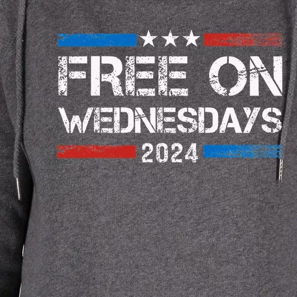 Biden Free On Wednesdays Us Flag Womens Funnel Neck Pullover Hood