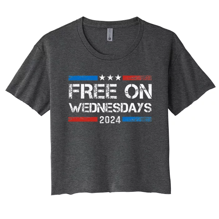 Biden Free On Wednesdays Us Flag Women's Crop Top Tee