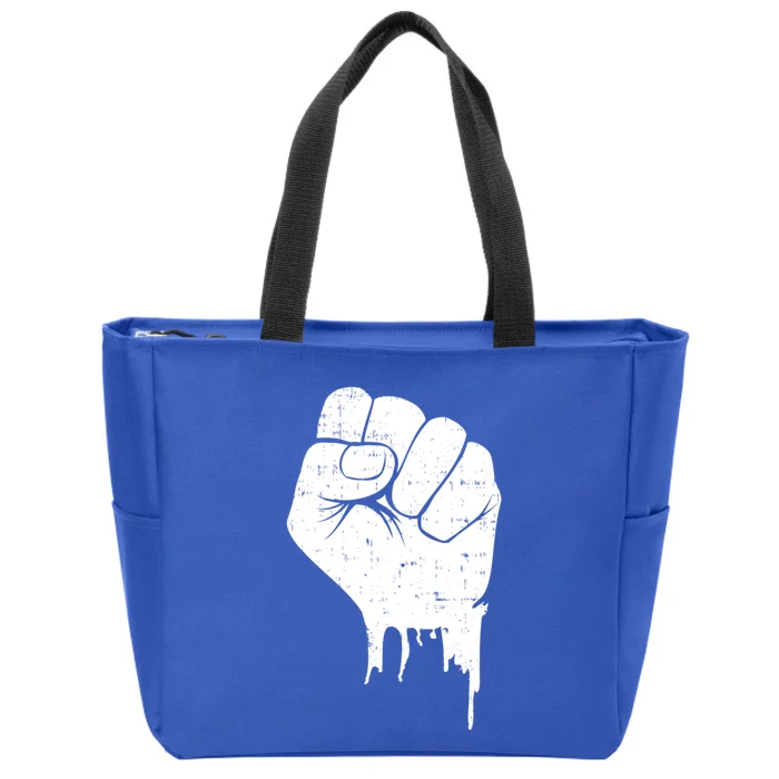 Black Fist Original Black Power Symbol Empower Blm Meaningful Gift Zip Tote Bag