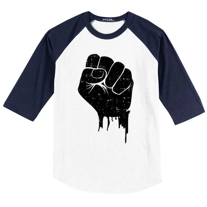 Black Fist Original Black Power Symbol Empower Blm Meaningful Gift Baseball Sleeve Shirt